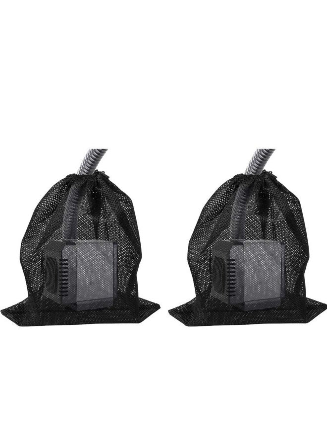 Generic Pump Barrier Bag, 2 Pcs 12.2x 16.1 Pond Mesh Pump Filter Bag with Drawstring, for Pond Biofilters Aquarium Filtration and Outdoor Swimming Pool Black Media Bags  - Image 1