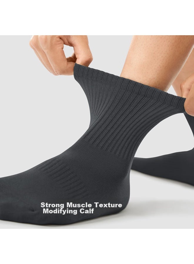 Semir Men's Socks, 100% Pure Cotton, 10a Antibacterial, Odor-resistant, Sweat-absorbing, Breathable, Mid-calf Socks, Casual Socks, 5 Pairs - Image 3