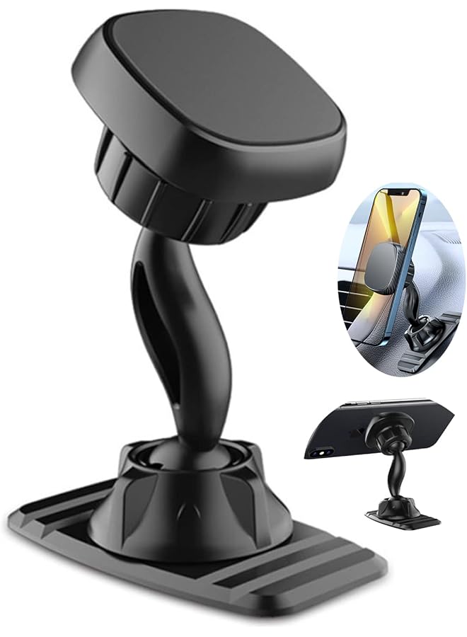 KASTWAVE Phone Holder For Car - Magnetic Car Phone Mount For Vehicle Dashboard, [Double 360 Adjustable Stand] Cell Phone Automobile Cradles With Strong Magnets For Iphone/For Samsung Mobile Phone - Image 1