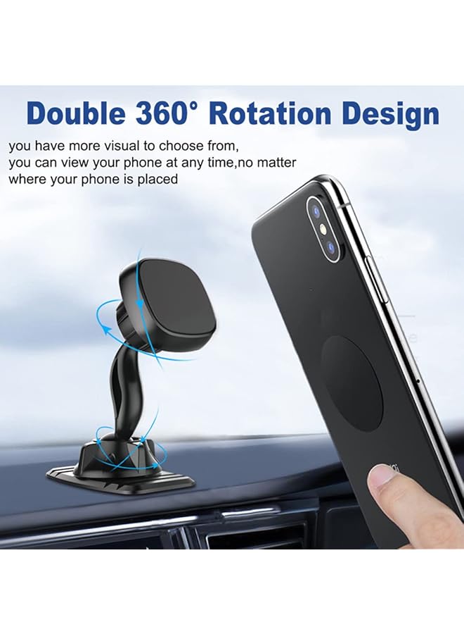 KASTWAVE Phone Holder For Car - Magnetic Car Phone Mount For Vehicle Dashboard, [Double 360 Adjustable Stand] Cell Phone Automobile Cradles With Strong Magnets For Iphone/For Samsung Mobile Phone - Image 4