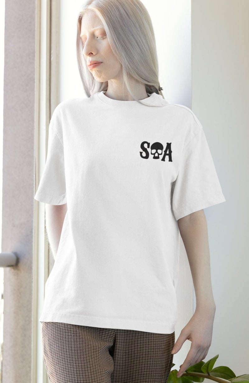 Fuddy Moda Fuddy Fashion Unisex Sons Of Anarchy Back Printed T-Shirt, Oversize Soa Series Themed T-Shirt  - Image 5
