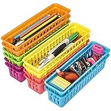 Prextex Prextex Classroom Pencil Organizer Pencil Basket or Crayon Basket, Variety Colors (12 pack)  - Image 1