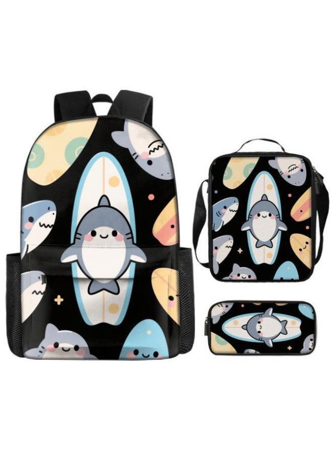 Generic [Super new special offer] Cartoon theme bag three-piece set | double-shoulder + hand-held + storage pen bag | gift self-use good-looking - 160  - Image 2