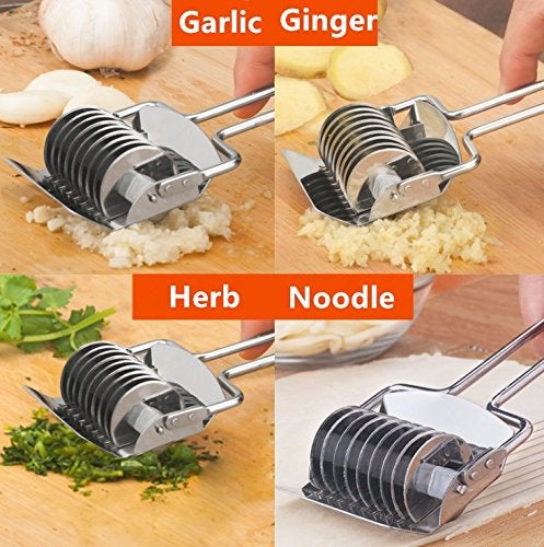 Evwoge Pasta Noodle Cutter Stainless Steel Pasta Spaghetti Maker Noodle Lattice Roller Dough Cutter Mincer Kitchen Tool - Image 4
