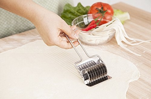 Evwoge Pasta Noodle Cutter Stainless Steel Pasta Spaghetti Maker Noodle Lattice Roller Dough Cutter Mincer Kitchen Tool - Image 5
