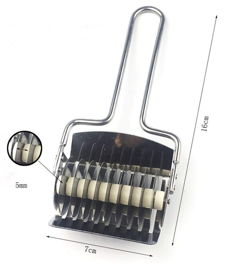 Evwoge Pasta Noodle Cutter Stainless Steel Pasta Spaghetti Maker Noodle Lattice Roller Dough Cutter Mincer Kitchen Tool - Image 2