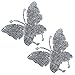 HungMieh 2 PCS Car Decals for Women Bling Rhinestone Butterfly Stickers with SelfAdhesive Backing for Car InteriorExterior Window Motorcycle Helmet Laptop Tumbler Luggage Guitar Yeti Cups - Image 2