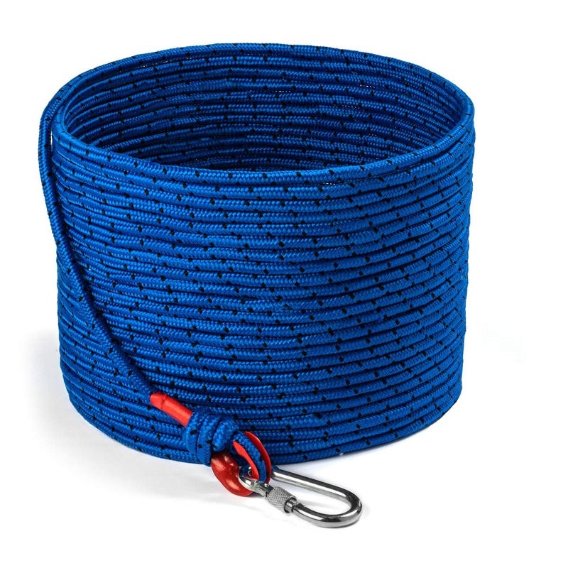 LSR LORESO Loreso Strong Magnet Fishing Rope Carabiner, Camping Rope - Heavy Duty 1200 lb Strength All Purpose Ropes, 1/3 Inch Reinforced Polyester Line, Outdoor Rope for Camping, Hiking, Boating & Caving - 65ft - Image 1