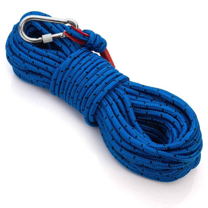 LSR LORESO Loreso Strong Magnet Fishing Rope Carabiner, Camping Rope - Heavy Duty 1200 lb Strength All Purpose Ropes, 1/3 Inch Reinforced Polyester Line, Outdoor Rope for Camping, Hiking, Boating & Caving - 65ft - Image 2