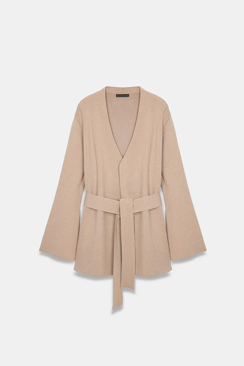Dilvin Beige Natural DILVIN Women's Acrylic Wool Blend Cardigan for Women | Best Price UAE