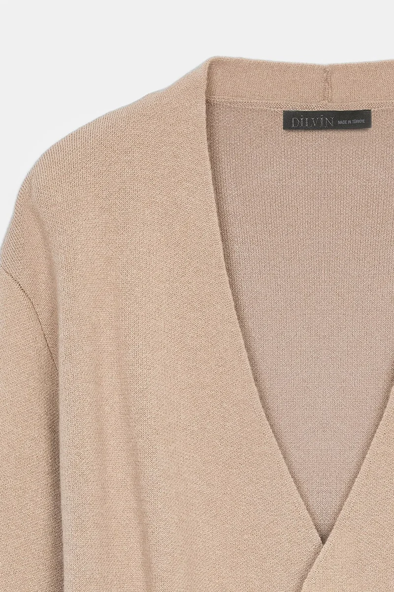 Dilvin Beige Natural DILVIN Women's Acrylic Wool Blend Cardigan for Women | Best Price UAE