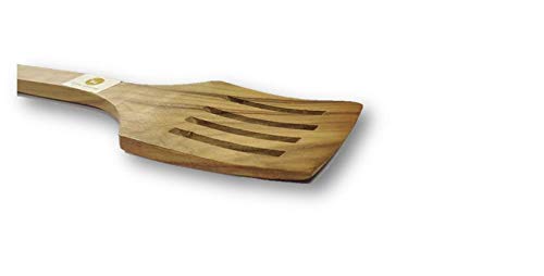 ARMAN SPOONS Believe in Quality Wooden Skimmer Flat Genuine Teak Wood Cooking Spatulas Ladles Wooden SkimmerSpoons for Pan Nonstick Lining Jhaara 14 in Long - Image 3