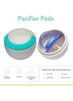 melii Pack Of 2 Pacifier Pod, Grey  - Image 2
