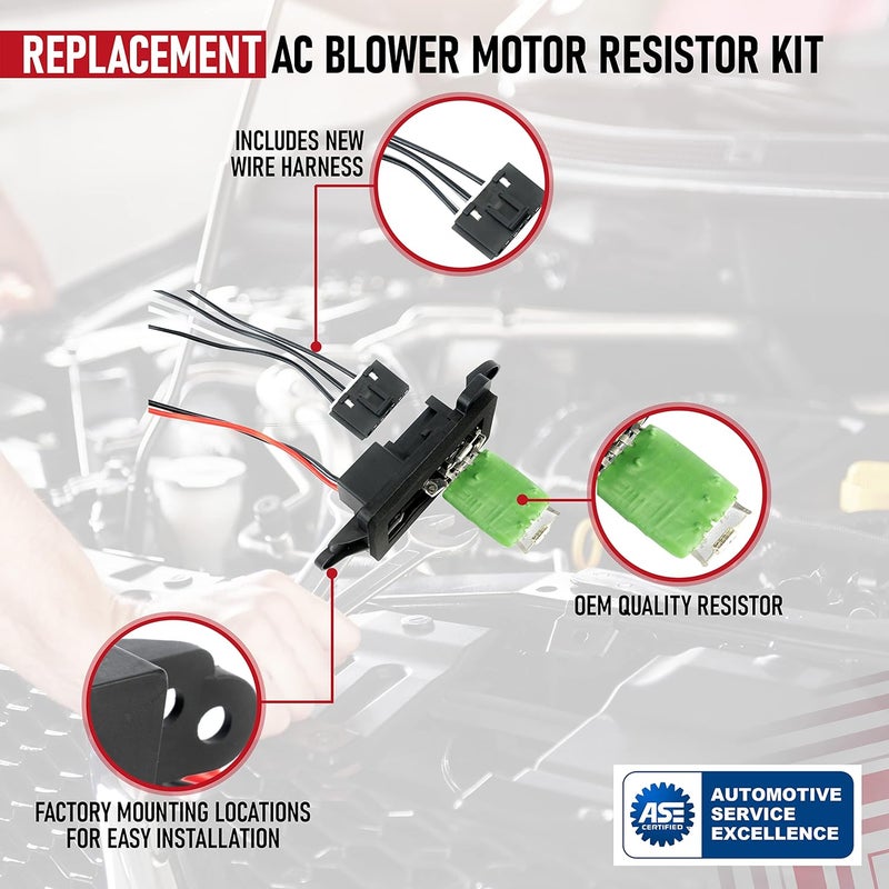 AA Ignition AC Blower Motor Resistor Kit with Harness - Image 4