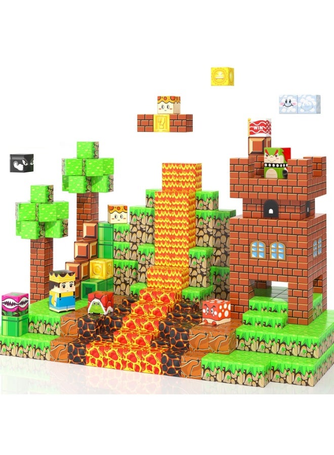 Magnetic Blocks-60 PCS Magnetic Building Blocks Magnetic Cubes Stacking, Build Magnetic Blocks Set, STEM Sensory Toys for Kids Boys Girls Ages 3 4 5 6 7 8 9 10, Perfect Gifts for Kids - Image 1