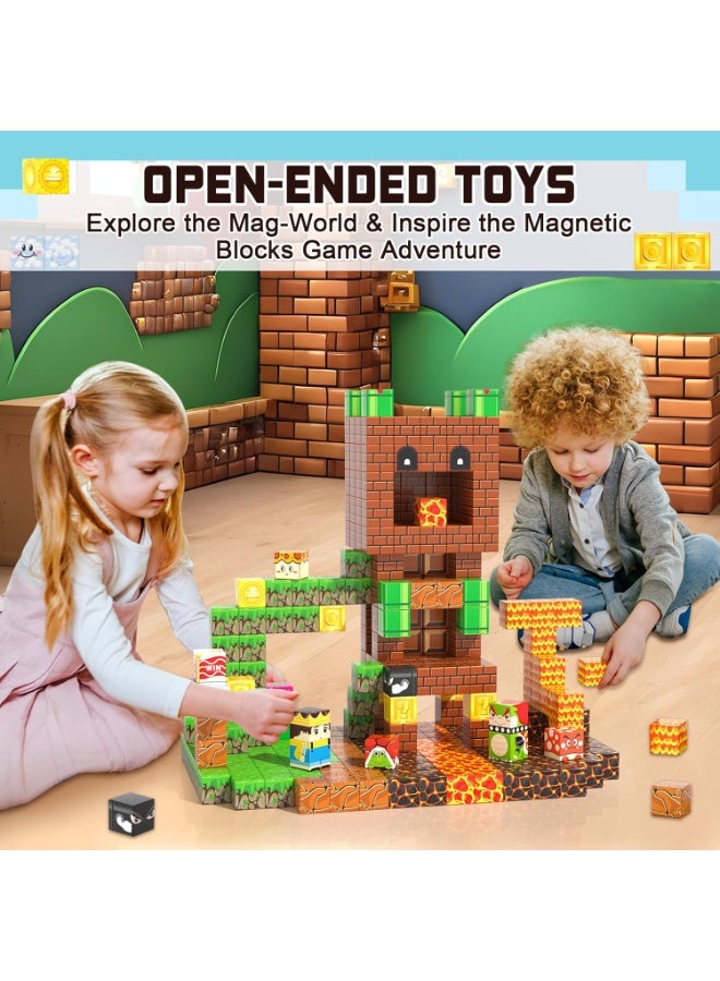 Magnetic Blocks-60 PCS Magnetic Building Blocks Magnetic Cubes Stacking, Build Magnetic Blocks Set, STEM Sensory Toys for Kids Boys Girls Ages 3 4 5 6 7 8 9 10, Perfect Gifts for Kids - Image 3