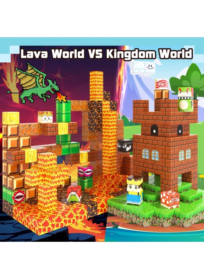 Magnetic Blocks-60 PCS Magnetic Building Blocks Magnetic Cubes Stacking, Build Magnetic Blocks Set, STEM Sensory Toys for Kids Boys Girls Ages 3 4 5 6 7 8 9 10, Perfect Gifts for Kids - Image 4