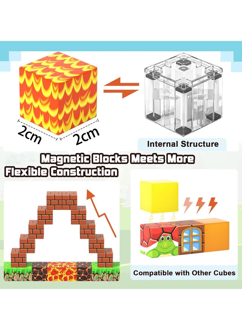 Magnetic Blocks-60 PCS Magnetic Building Blocks Magnetic Cubes Stacking, Build Magnetic Blocks Set, STEM Sensory Toys for Kids Boys Girls Ages 3 4 5 6 7 8 9 10, Perfect Gifts for Kids - Image 5