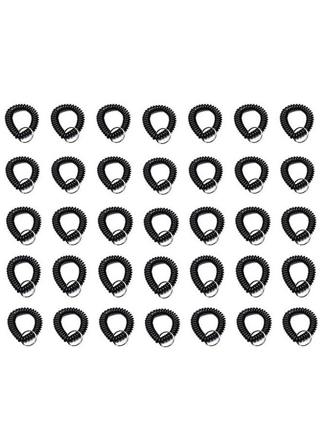 Patty Both Pack Of 35 Stretchable Plastic Bracelet Wrist Coil Wrist Band Key Ring Chain Holder Tag For Gym Pool Id Badge And Outdoor - Image 1
