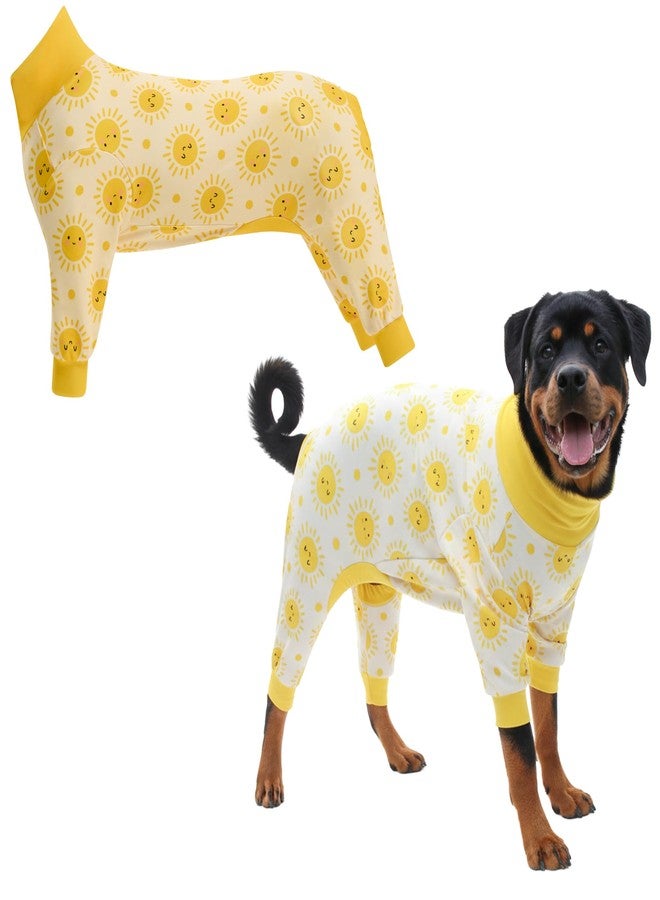 Spark Paws Dog Pajama, Dog Recovery Suit Male, Onesie, Ultra-Soft and 4-Way Stretch, for Small Medium and Large Breeds - Sunshine - 4XL - Image 1