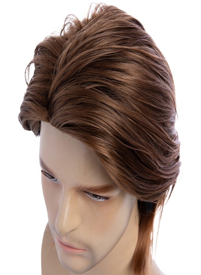 Wiwige Mens Brown Wig Short Fluffy Natural Hair Synthetic Halloween Cosplay Costume Party Full Wigs - Image 4