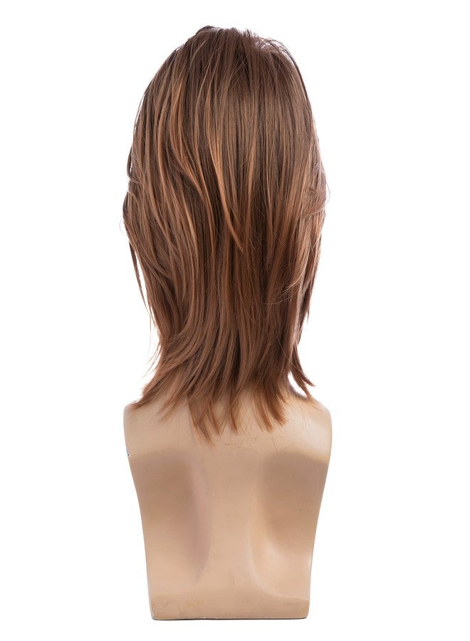 Wiwige Mens Brown Wig Short Fluffy Natural Hair Synthetic Halloween Cosplay Costume Party Full Wigs - Image 5