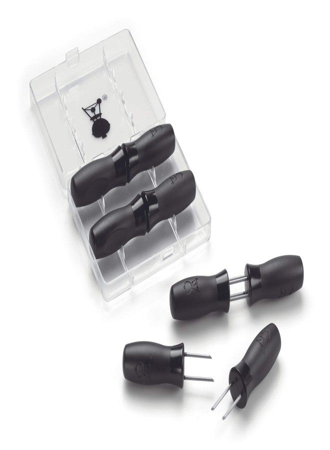 Weber Corn Pick Set, Black – 8 Stainless Steel Corn Picks with Comfortable Nylon Grips, Thumb Grooves & Storage Case for Safe, Easy Corn‑on‑the‑Cob Eating - Image 1