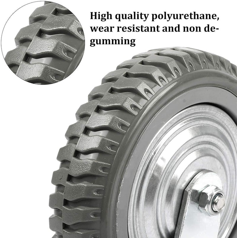 THOISEWELT THOISEWELT Swivel Caster Wheels Heavy Duty Industrial Wheel AntiSkid Rubber Rigid Plate No Noise 360 Degree Air Tire 6 x 2 Inches  - Image 4