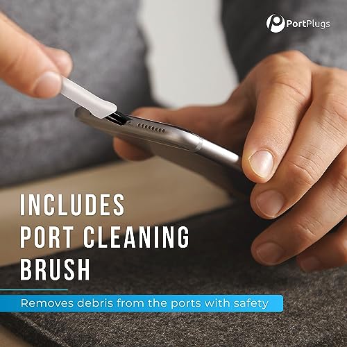 PortPlugs USB-C Dust Plugs & Headphone Jack Protectors Compatible with Samsung, Android, MacBooks, Laptops & Tablets – Type-C Charging Ports – Includes Cleaning Brush – Black (25 Pairs) - Image 5