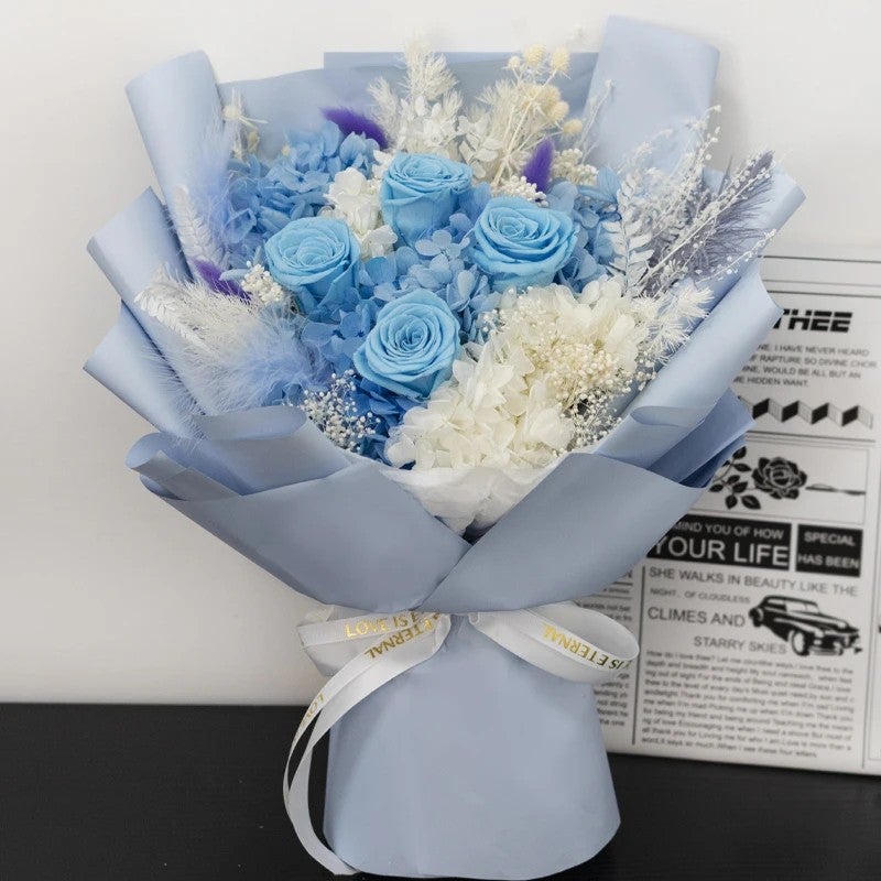 Y&D Valentine's Day Gift New Design Handmade Dried Preserved Rose Flower Bouquet With Box - Best Quality Dried Plants Decor - Image 5