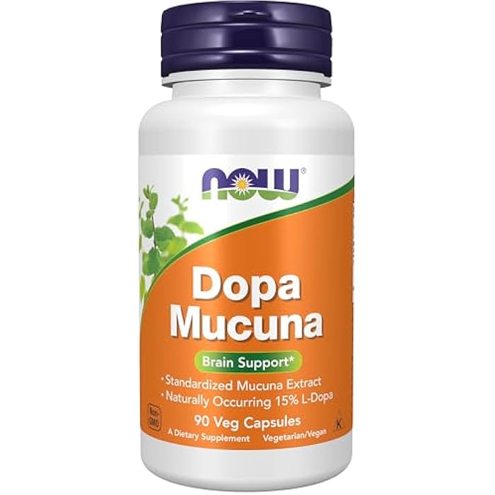 NOW Supplements, DOPA Mucuna, Standardized Mucuna Extract with Naturally Occurring 15% L-Dopa, 90 Veg Capsules - Image 1
