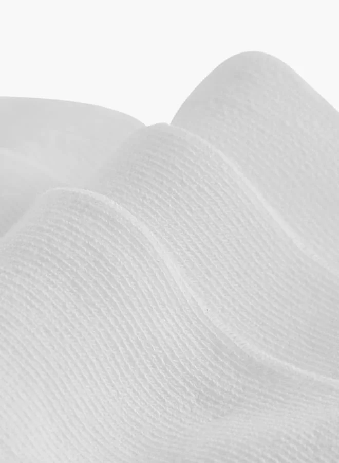 ليتل ميسي Girls Ribbed Non-Terry Ankle Length Socks with Frill Detail - Set of 3