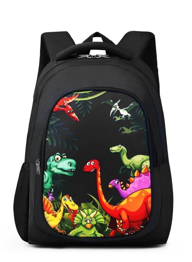 Frantic Waterproof Polyester 26 L 2 Compartment School Backpack with Pencil/Staionery Pouch School Bag Daypack Picnic Bag For School Going Boys & Girls (BK_Black_Jurassic_24_A) - Image 1