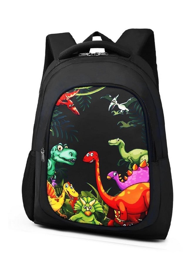 Frantic Waterproof Polyester 26 L 2 Compartment School Backpack with Pencil/Staionery Pouch School Bag Daypack Picnic Bag For School Going Boys & Girls (BK_Black_Jurassic_24_A) - Image 2