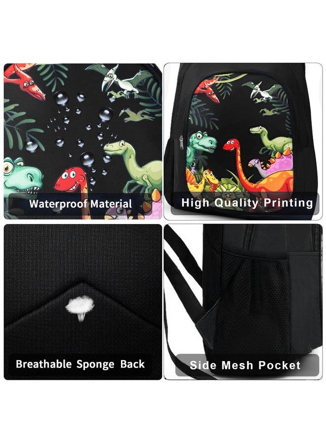 Frantic Waterproof Polyester 26 L 2 Compartment School Backpack with Pencil/Staionery Pouch School Bag Daypack Picnic Bag For School Going Boys & Girls (BK_Black_Jurassic_24_A) - Image 5
