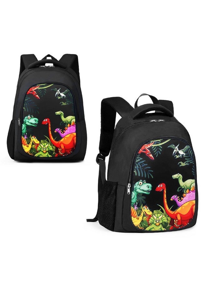 Frantic Waterproof Polyester 26 L 2 Compartment School Backpack with Pencil/Staionery Pouch School Bag Daypack Picnic Bag For School Going Boys & Girls (BK_Black_Jurassic_24_A) - Image 4