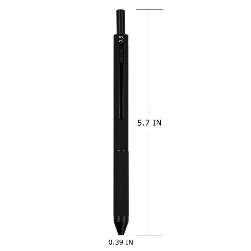DUNBONG 4 in 1 Multicolor pen, Metal Cased Multifunction Pen, 0.5mm Mechanical Pencil, Red, Blue and Black, 1-Count (Black) - Image 5