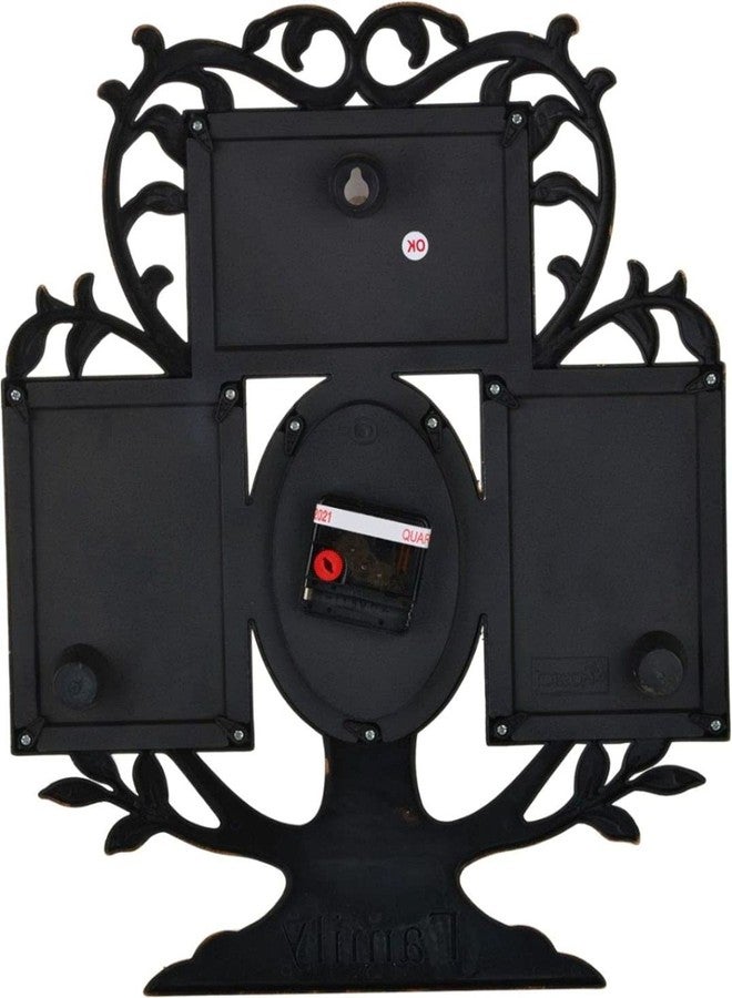 Harbour Analog Latest Stylish New Models Wall Clock with Photo Frames for Home Living Room Hall Bedroom (Size Height 44 X Width 34 cm)- Home Decor Big Size Wall Clock Mzhb 2, Black, King - Image 5