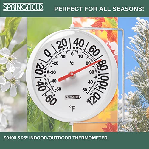 Springfield Big and Bold Thermometer with Mounting Bracket, Indoor Outdoor Thermometer, Easy to Read Numbers for Patio, Pool, and Indoor Areas, 5.25-Inch, White - Image 4