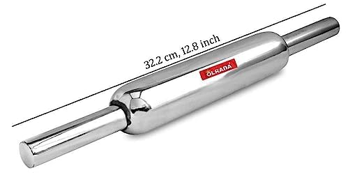 Olrada Stainless Steel Belan Rolling Pin for Kitchen | Steel Belan for Roti - Image 2