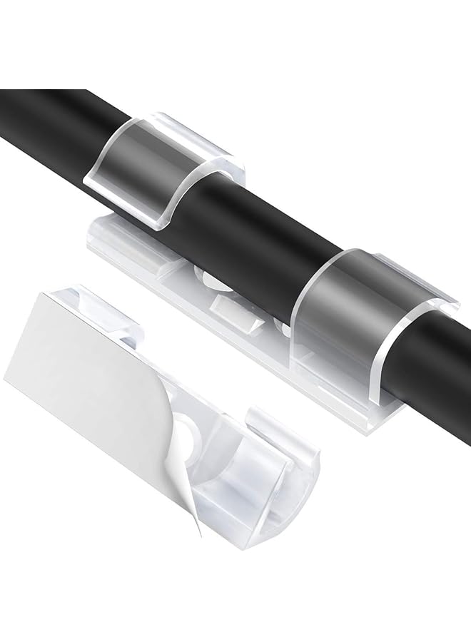 promass Self-Adhesive Cable Tidy Clips with Screws, 70 Pcs Cable Organizer Cord Holder Durable Wire Management Clips for Office and Home,Transparent - Image 1