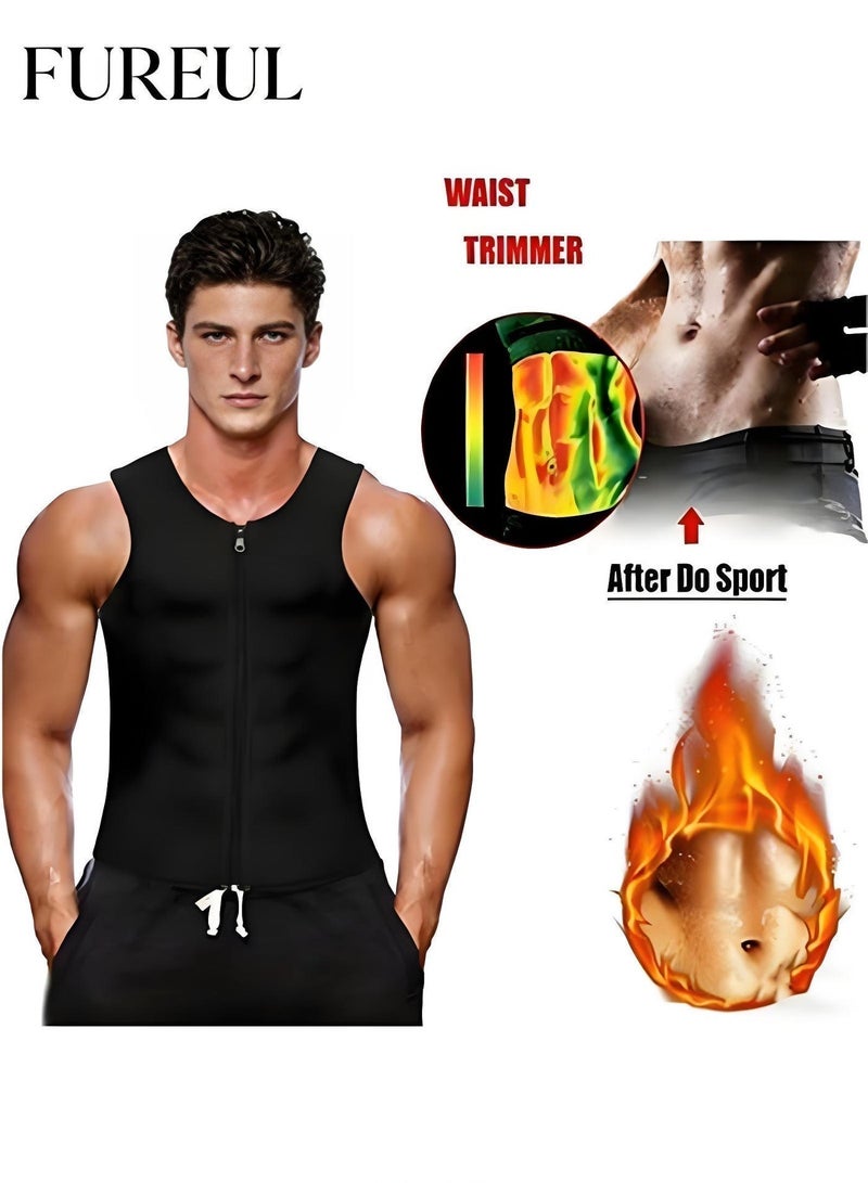 فوريول بدلة تنحيف الجسم للرجال، سترة ساونا، سترة عرقية، ملابس داخلية لتخفيف الوزن، قميص لحرق الدهون، tops رياضية لتمارين اللياقة البدنية، ملابس شكل الجسم. - Image 1