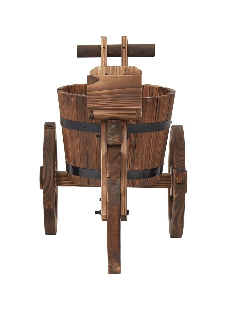 DubaiGallery Decorative Garden Flower Planter Wood Tricycle Pot Stand for Home Patio Outdoor - Image 4