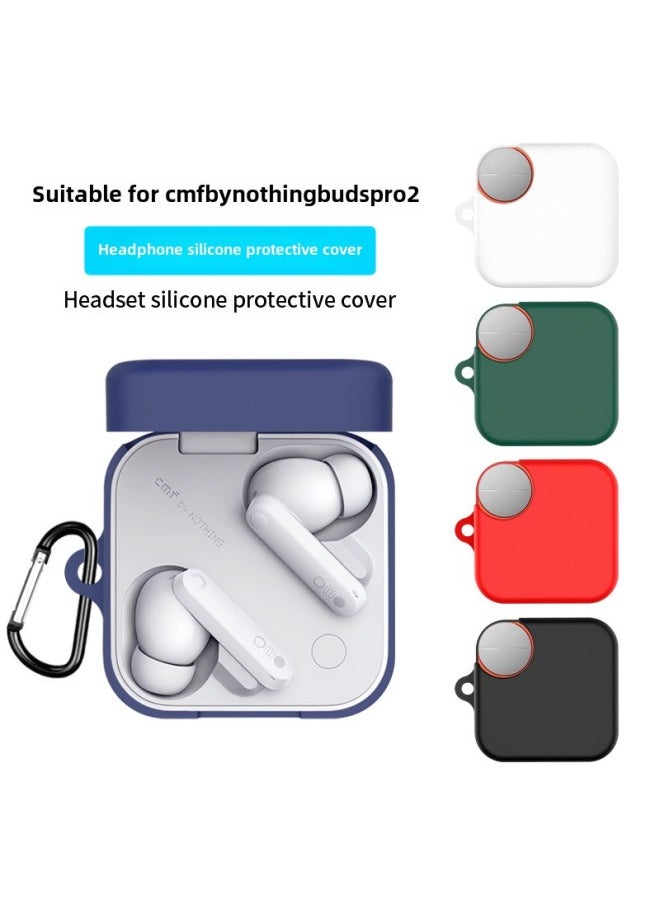 Generic Suitable For CMF BY Nothing Buds Pro2 Headphone Cover Silicone Cover Anti-fall And Dustproof Charging Compartment Case-Color:White-Model:CMF BY Nothing Buds Pro2  - Image 2