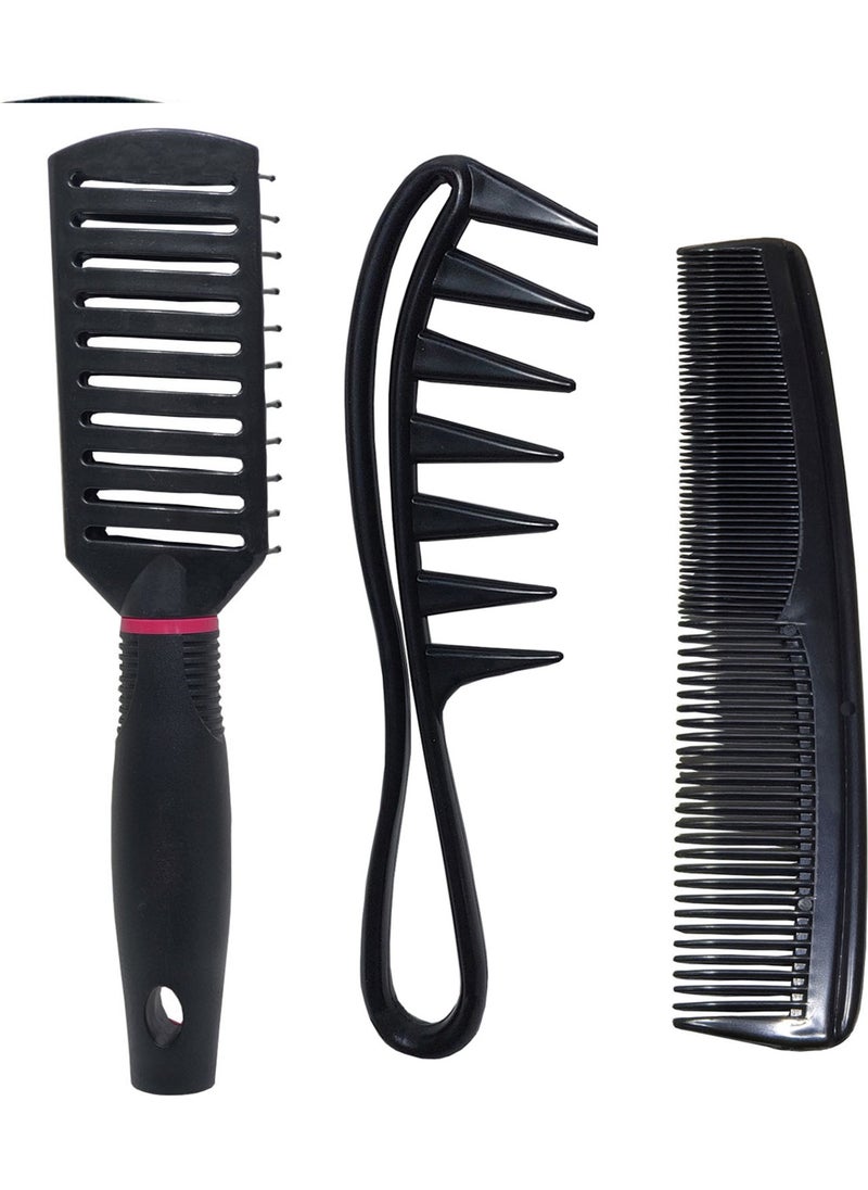 Paradise Hair Brush and Detangling Comb Set of 3 