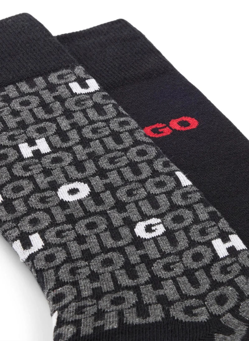 هوجو Two-pack of regular-length socks with logo details