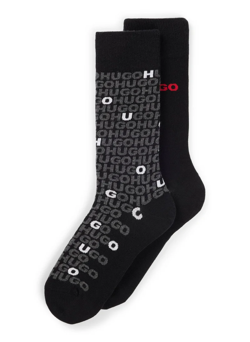 هوجو Two-pack of regular-length socks with logo details