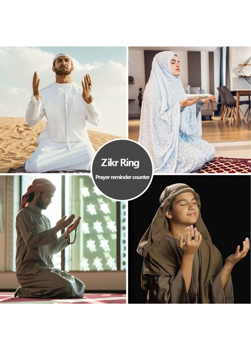 iQIBLA Smart Tasbih Zikr lite Ring, Muslim Prayer, Prayer timing reminder, OLED display Tasbih Counter, Smart Ring, Waterproof- White 22mm  - Image 3