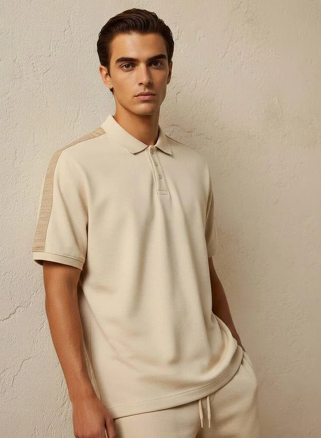 إمبيرور Emperor Men Short Sleeves Panelled Polo T-shirt