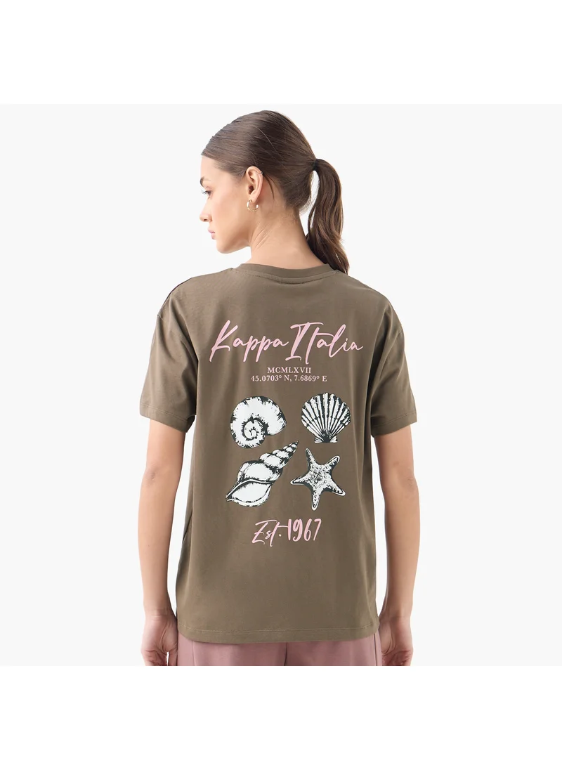كابا Kappa Graphic Print T-shirt with Crew Neck